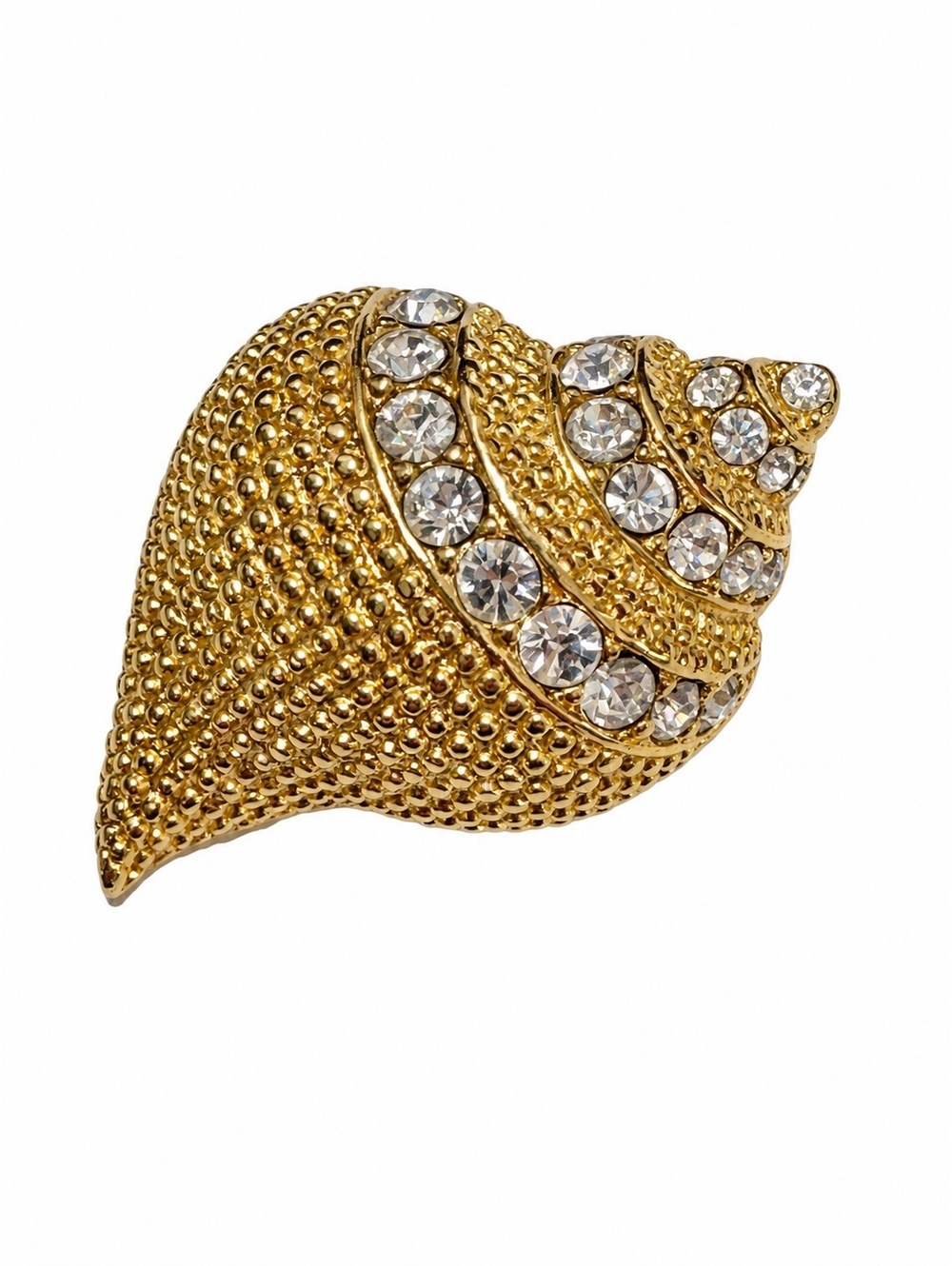 Vintage KJL Kenneth Jay Lane Rhinestone Seashell Brooch
